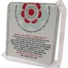 ברכת הדלקת נרות שבת דגם פרח טורקיז - אדום