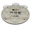 צלחת פסח מעץ טבעי מוגבה עם רגליות