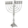 חנוכייה מכסף טהור דגם ליבני חלק / ריקוע (M1)