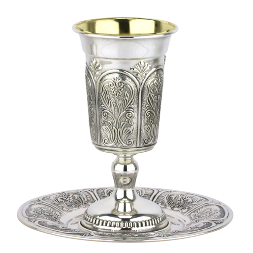 כוסות וגביעים לקידוש מכסף טהור