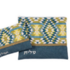 כיסוי לטלית ותפילין בעיצוב מגן דוד בגווני ירוק כחול