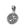 תליון עגול בשילוב מגן דוד ואבן כחולה