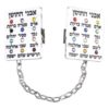 קליפס לטלית ניקל דגם חושן עם שרשרת