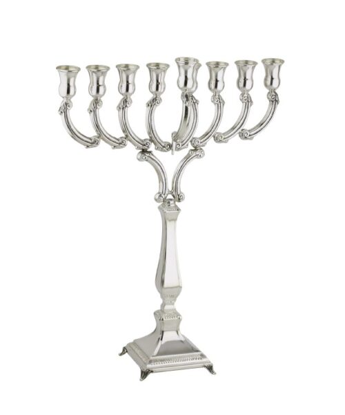חנוכייה מכסף טהור דגם קשת גמלא גבוה