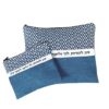 כיסוי לטלית ותפילין כחול משולב עם עיטור "טוב להודות"
