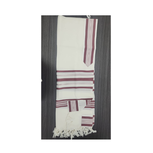 טלית צמר מזמור לתודה בצבע בורדו