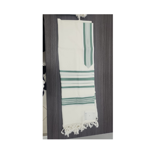 טלית צמר מזמור לתודה בצבע בירוק