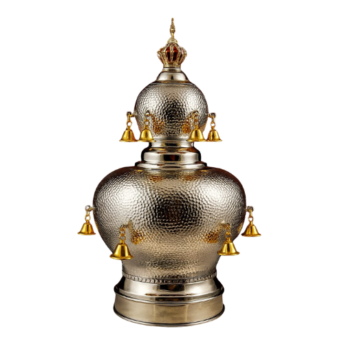 כתר לספר תורה ציפוי כסף טהור - פעמונים מצופים זהב