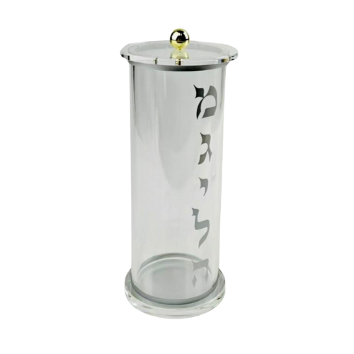 בית מגילה גלילי בצבע כסף עם סגירת מגנט