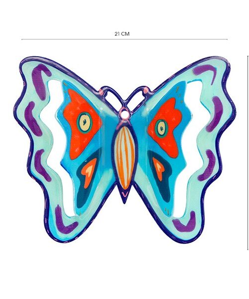 פרפר גדול מאוד - צבעוני ותכלת 21*18 ס"מ