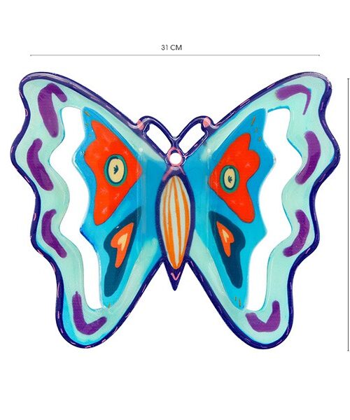 פרפר ענק - צבעוני ותכלת 31*28 ס"מ