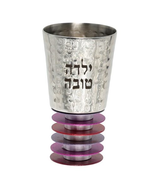כוס קידוש מרחפת + דיסקיות - "ילדה טובה" בורדו
