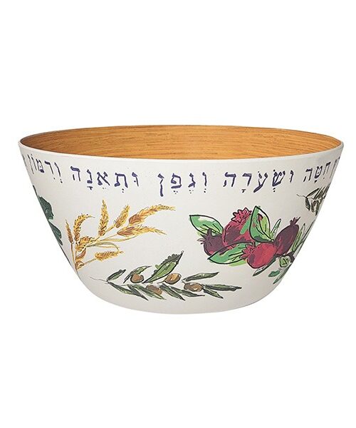 קערה במבוק גדולה + עץ פנימי 12*25 ס"מ - שבעת המינים