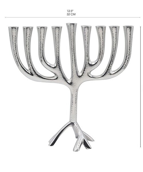 חנוכיית עץ חיים ענקית + עבודת פטיש - 32*32 ס"מ